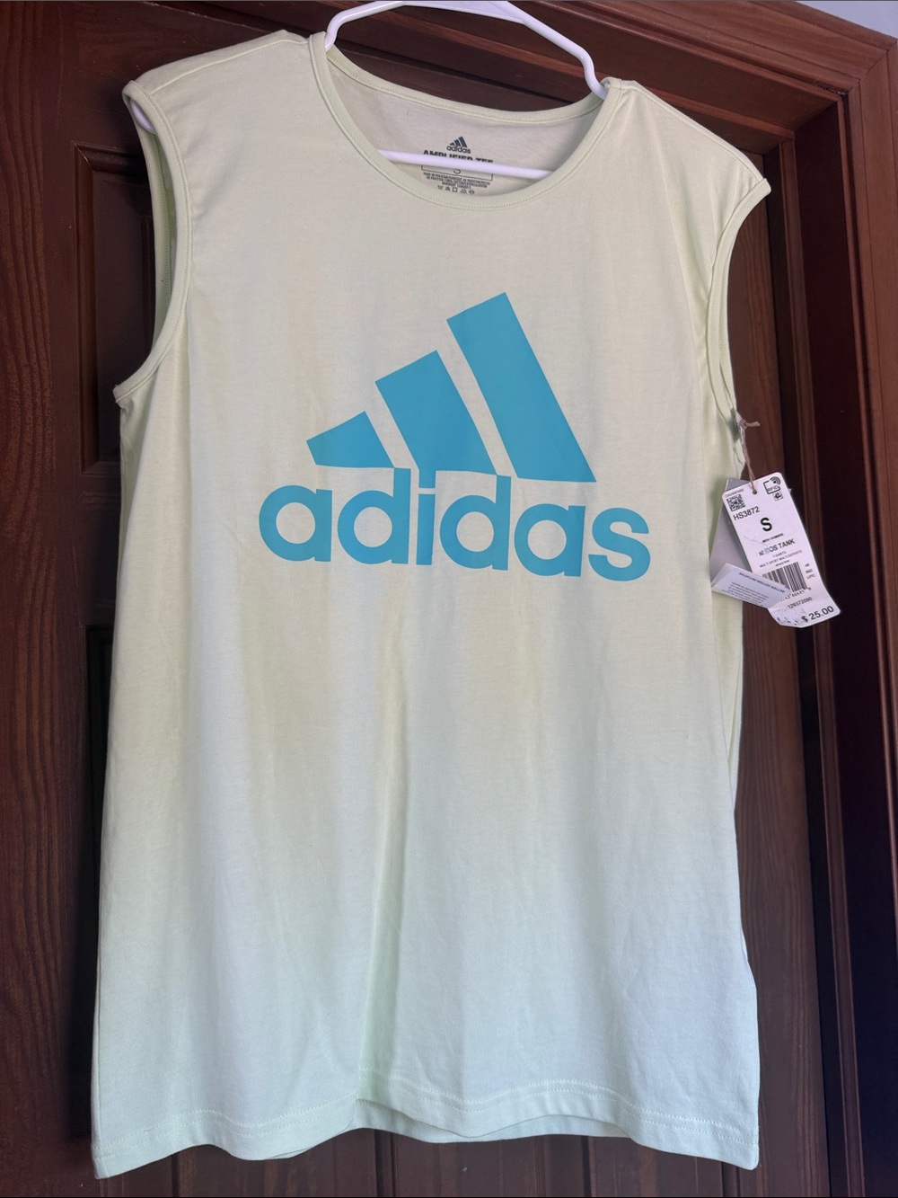 adidas Light Lime Muscle Tee with Teal Logo